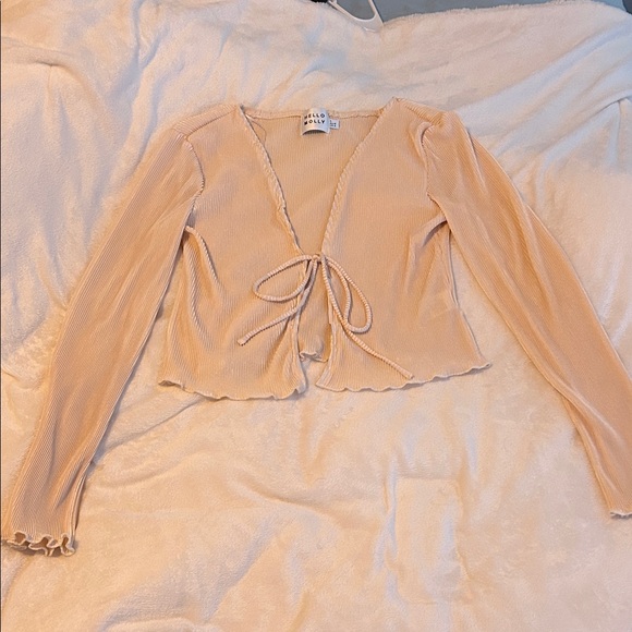 Hello Molly Cream Tie-Front Blouse - Picture 1 of 2